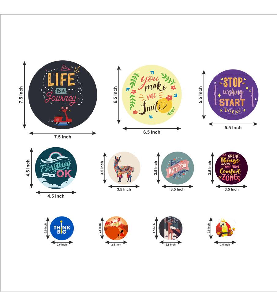 Decorative MDF Wooden Wall Hanging Decoration Item For Home | Office | Gifts |Modern Wall Artworks Items | Wall Art | Living Room | Bedroom |Quotes Decor Item (WPS_140N) Pack of 11 Pieces - Decor Mantra 