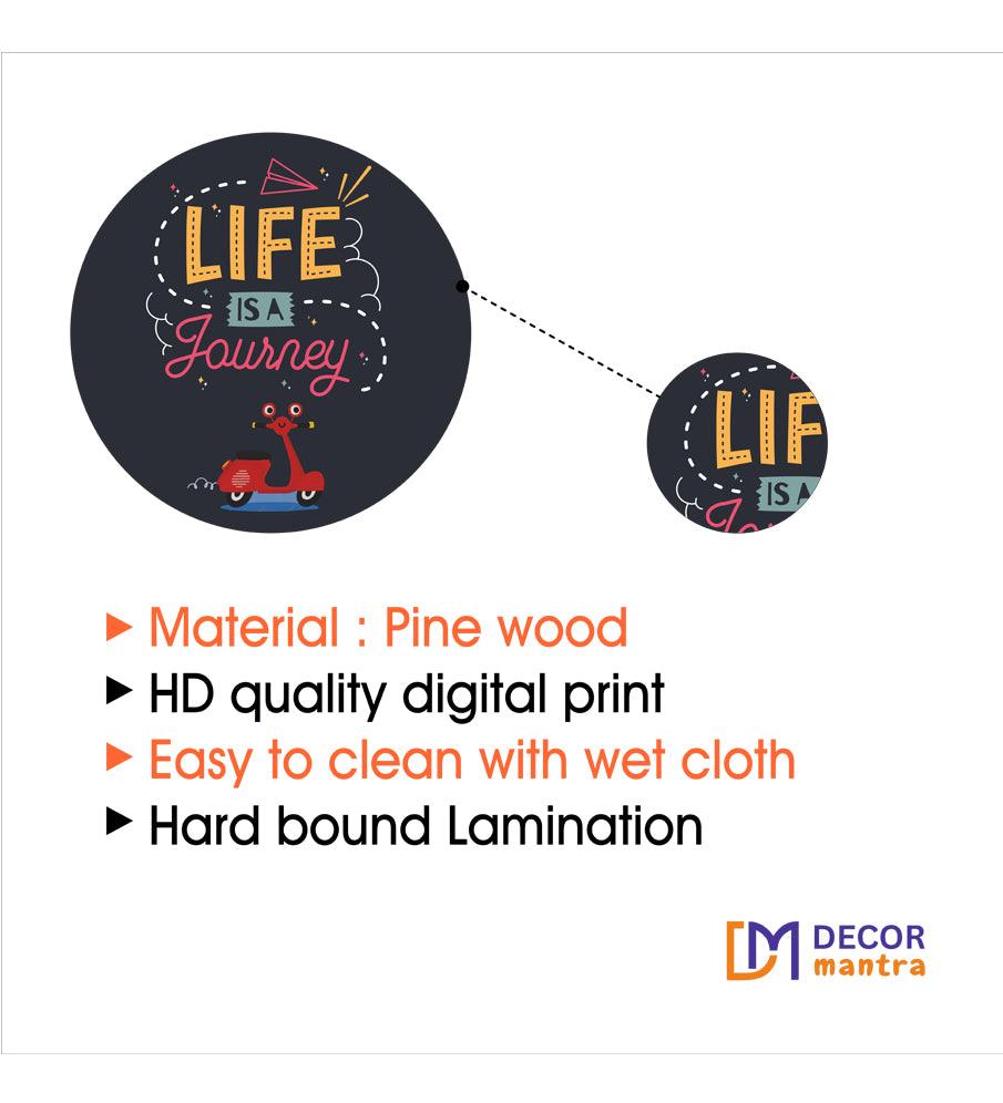 Decorative MDF Wooden Wall Hanging Decoration Item For Home | Office | Gifts |Modern Wall Artworks Items | Wall Art | Living Room | Bedroom |Quotes Decor Item (WPS_140N) Pack of 11 Pieces - Decor Mantra 