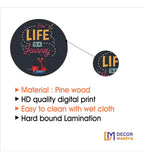 Decorative MDF Wooden Wall Hanging Decoration Item For Home | Office | Gifts |Modern Wall Artworks Items | Wall Art | Living Room | Bedroom |Quotes Decor Item (WPS_140N) Pack of 11 Pieces - Decor Mantra 