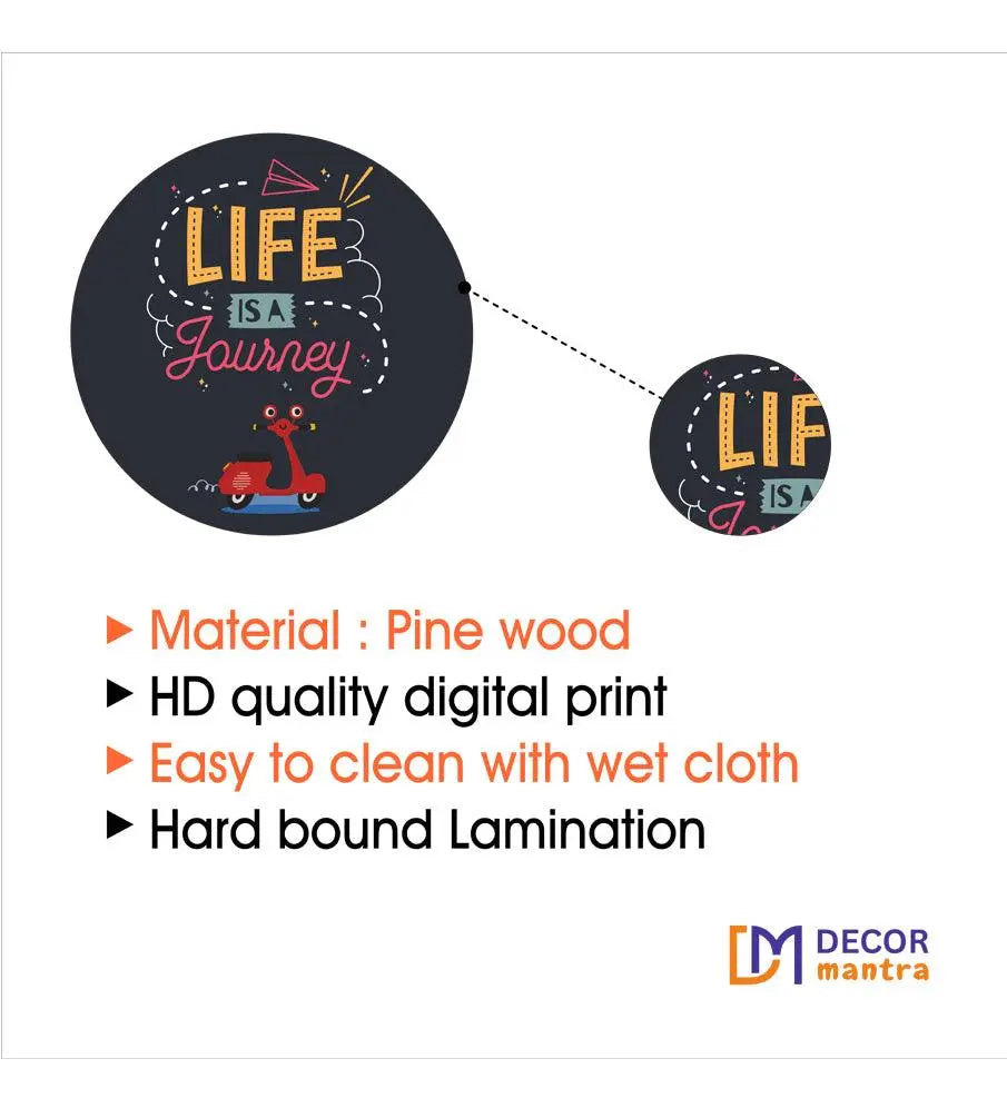 Decorative MDF Wooden Wall Hanging Decoration Item For Home | Office | Gifts |Modern Wall Artworks Items | Wall Art | Living Room | Bedroom |Quotes Decor Item (WPS_140N) Pack of 11 Pieces - Decor Mantra 