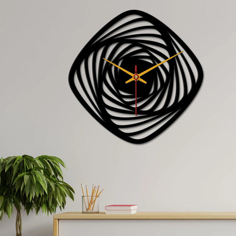 Geometric Shape Wooden Wall Clock - Decor Mantra 
