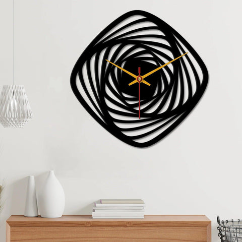 Geometric Shape Wooden Wall Clock - Decor Mantra 