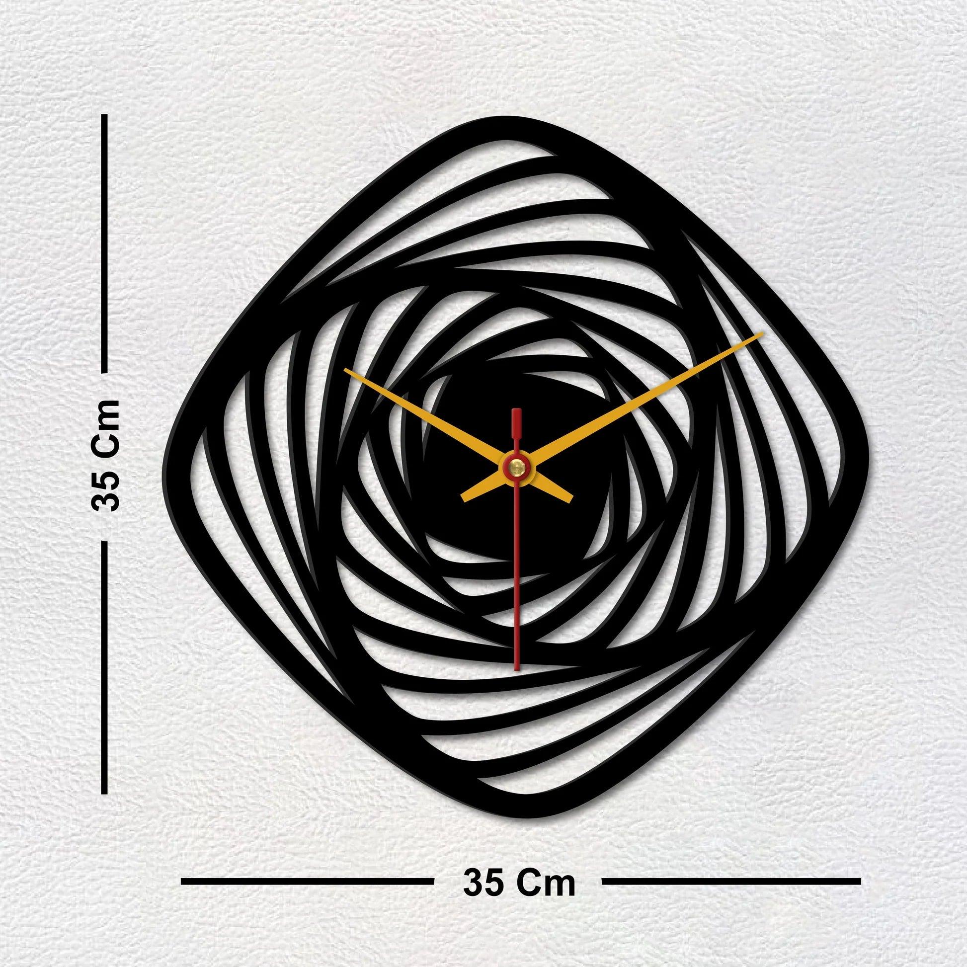 Geometric Shape Wooden Wall Clock - Decor Mantra 