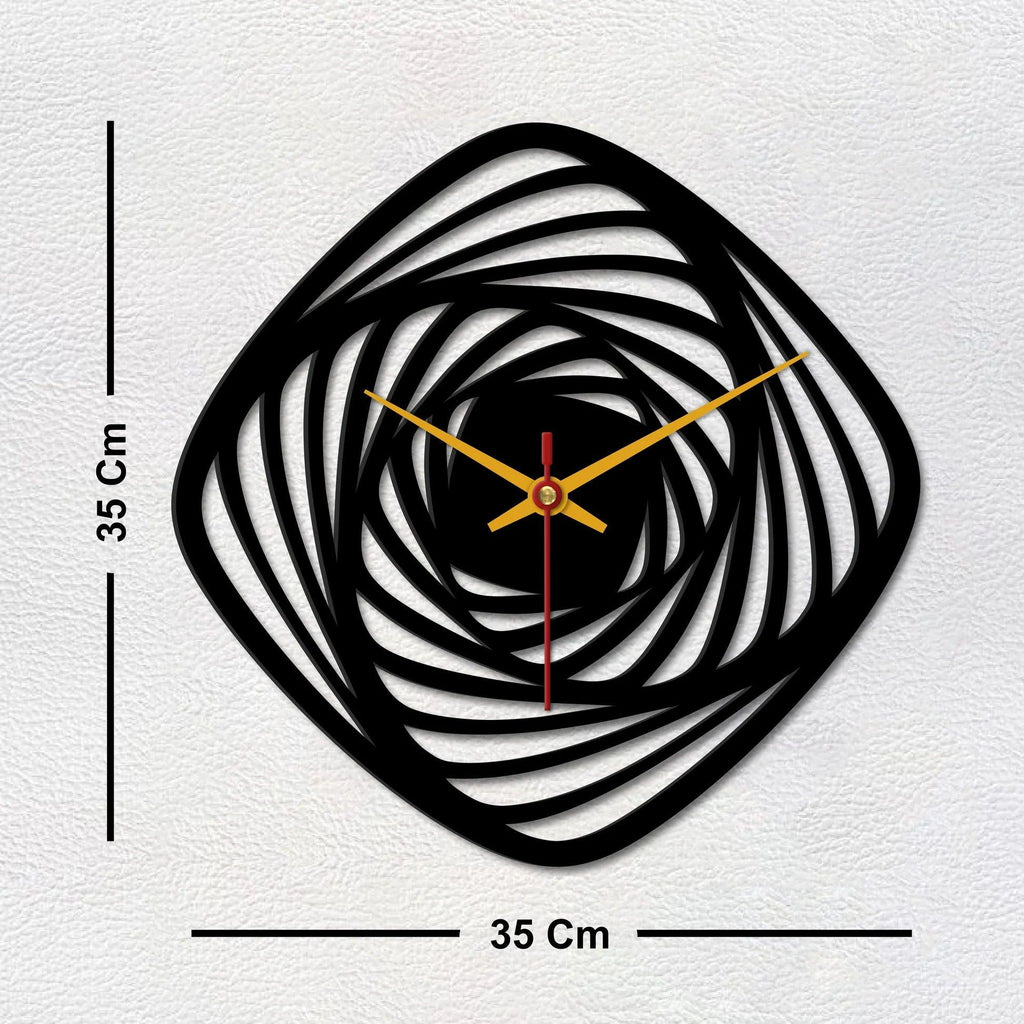 Geometric Shape Wooden Wall Clock - Decor Mantra 