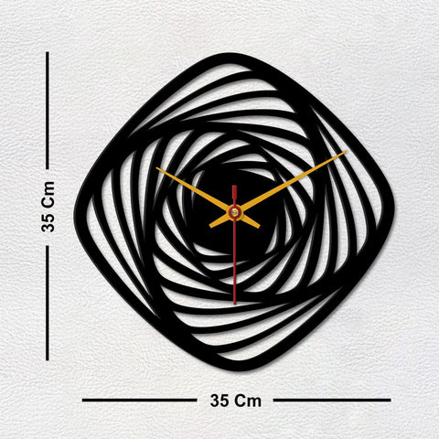 Geometric Shape Wooden Wall Clock - Decor Mantra 