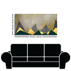 Geometric Shapes with Golden and dark triangles Canvas Wall Painting DECORMANTRA