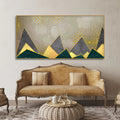 Geometric Shapes with Golden and dark triangles Canvas Wall Painting DECORMANTRA