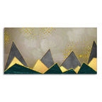 Geometric Shapes with Golden and dark triangles Canvas Wall Painting DECORMANTRA
