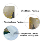 Geometric Shapes with Golden and dark triangles Canvas Wall Painting DECORMANTRA