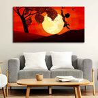 Girl Catching Bird Premium Wall Painting DECORMANTRA