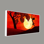 Girl Catching Bird Premium Wall Painting DECORMANTRA