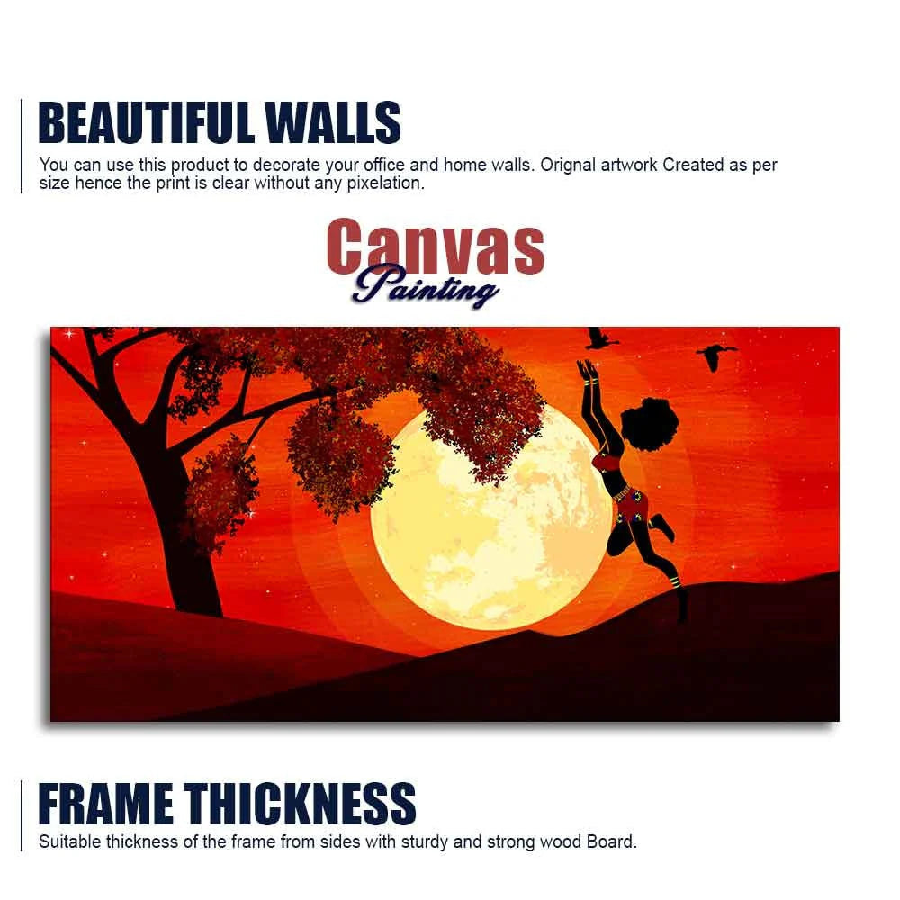 Girl Catching Bird Premium Wall Painting DECORMANTRA