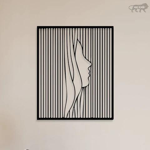 Girl Face Metal Wall Art - Decor Mantra 