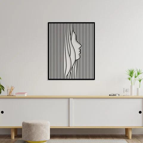 Girl Face Metal Wall Art - Decor Mantra 