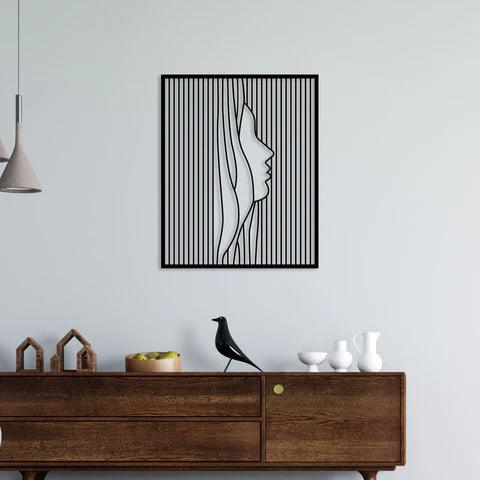 Girl Face Metal Wall Art - Decor Mantra 