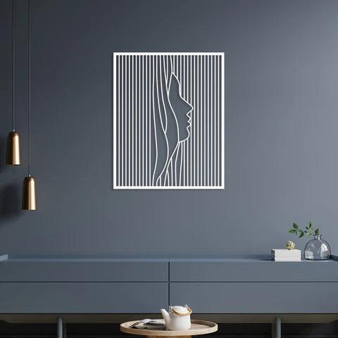 Girl Face Metal Wall Art - Decor Mantra 