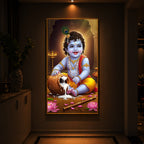 Bal Krishna Modern Luxury Backlight Vertical Wall Art