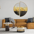 Golden Abstract Glitter Splash Art Semi Circle Frames Set Of 2 - Decor Mantra 