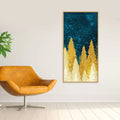 Golden Abstract Tree Premium Canvas Wall Painting DECORMANTRA