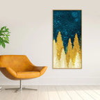Golden Abstract Tree Premium Canvas Wall Painting DECORMANTRA