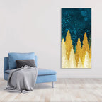 Golden Abstract Tree Premium Canvas Wall Painting DECORMANTRA