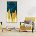 Golden Abstract Tree Premium Canvas Wall Painting DECORMANTRA