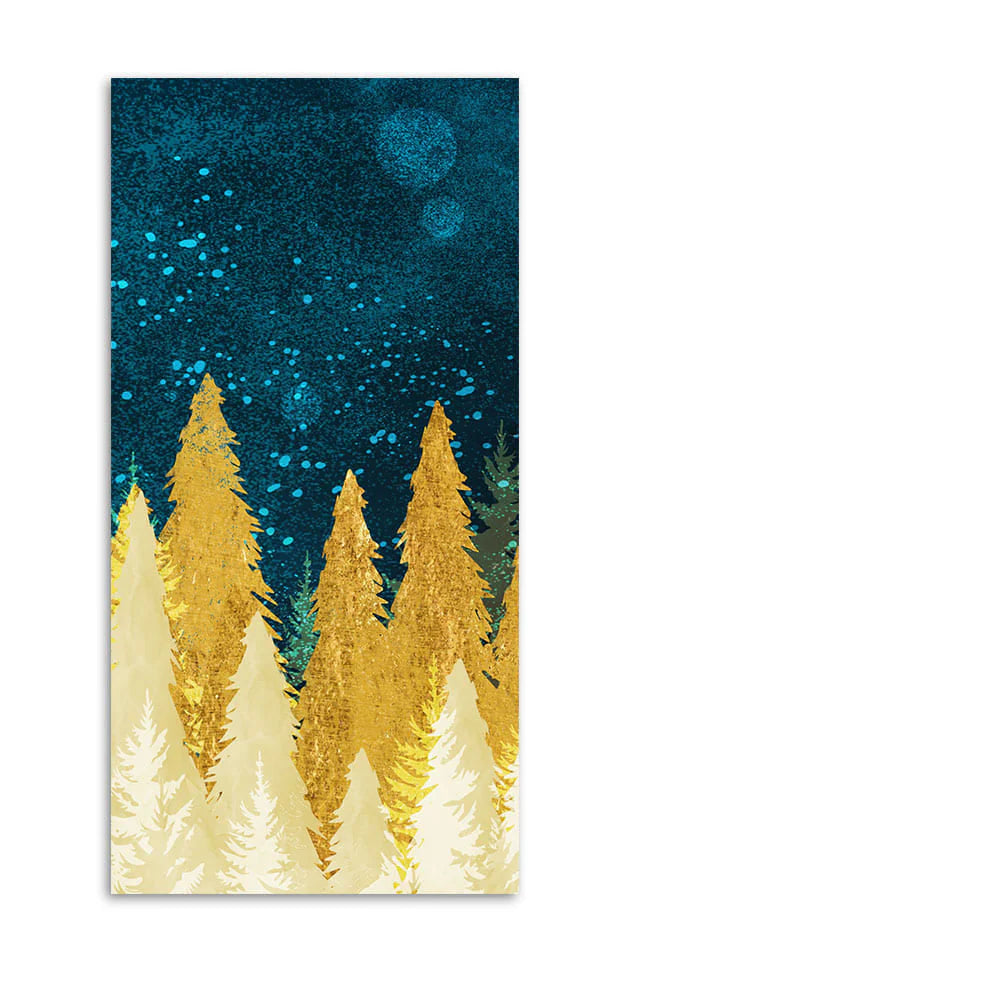 Golden Abstract Tree Premium Canvas Wall Painting DECORMANTRA