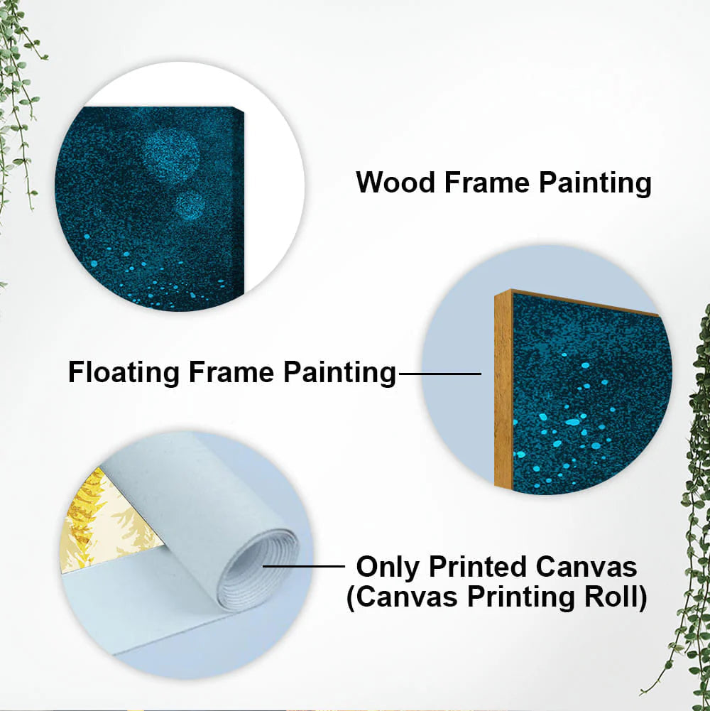 Golden Abstract Tree Premium Canvas Wall Painting DECORMANTRA