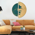Golden Birds Flying Luxurious Art Semi Circle Frames Set Of 2 Decor Mantra