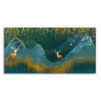 Golden Deer Modern Abstract Art Wall Painting DECORMANTRA