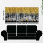 Golden Deer in Dark Forest Canvas Wall Painting DECORMANTRA