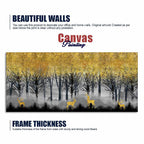 Golden Deer in Dark Forest Canvas Wall Painting DECORMANTRA