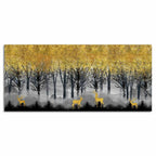 Golden Deer in Dark Forest Canvas Wall Painting DECORMANTRA