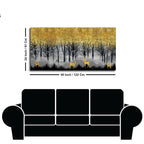 Golden Deers in Dark Forest Premium Canvas Wall Painting DECORMANTRA