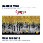 Golden Deers in Dark Forest Premium Canvas Wall Painting DECORMANTRA