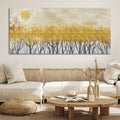 Golden Leaf Trees Canvas Wall Painting DECORMANTRA