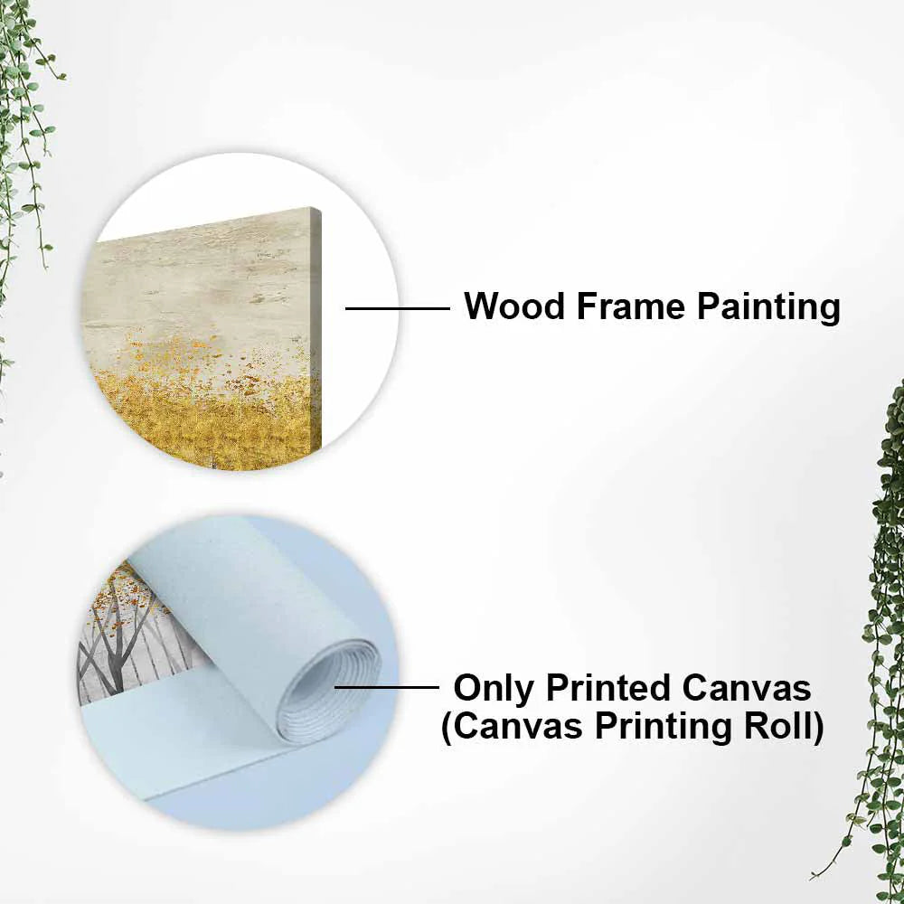 Golden Leaf Trees Canvas Wall Painting DECORMANTRA
