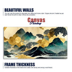 Golden Mountain Scenery of Mount Fuji Premium Canvas Wall Painting DECORMANTRA