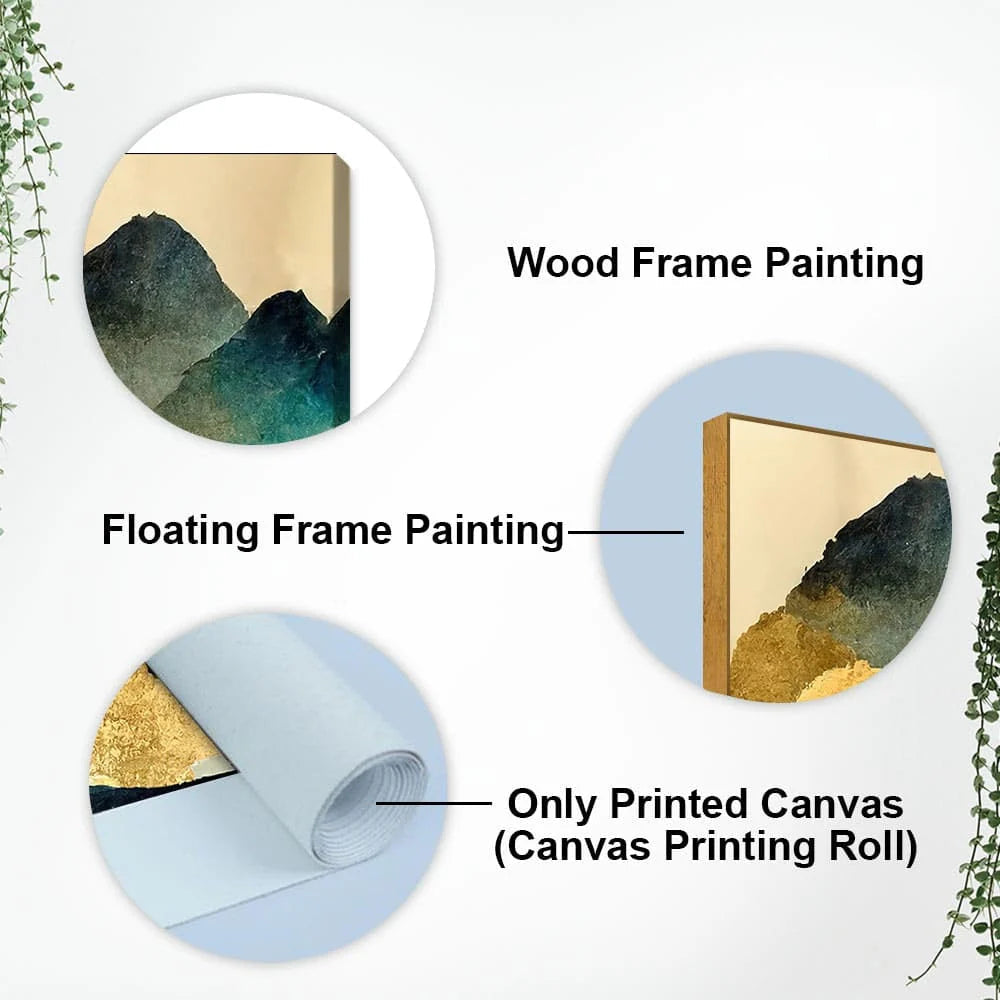 Golden Mountain Scenery of Mount Fuji Premium Wall Painting DECORMANTRA