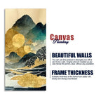 Golden Mountain Scenery of Mount Fuji Premium Wall Painting DECORMANTRA