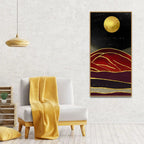 Golden Mountain lines Art Premium Canvas Wall Painting DECORMANTRA