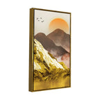 Golden Mountains and Birds Scenery Canvas Wall Painting Decor Mantra