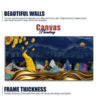 Golden Peacock in Dark Forest Premium Wall Painting Decor Mantra