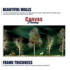 Golden Trees and Deer Modern Art Premium Wall Painting DECORMANTRA