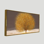 Golden Tree with Elements of gold textures Wall Painting DECORMANTRA