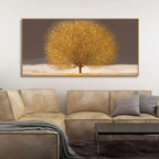 Golden Tree with Elements of gold textures Wall Painting DECORMANTRA