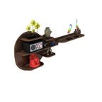 Guitar Backlit Designer Wooden Wall Shelf / Book Shelf / Night Light, Walnut Finish - Decor Mantra 