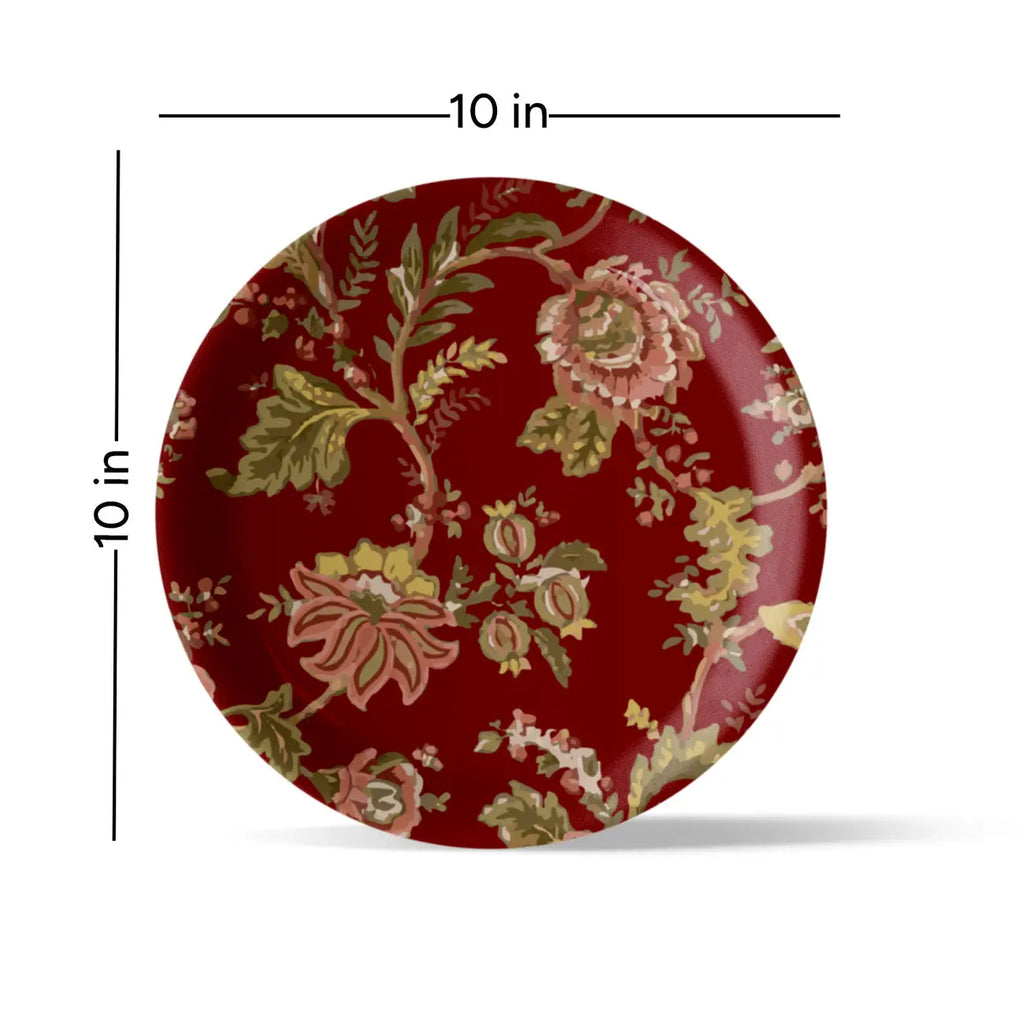 Ethnic Floral Wall Plates Sets of 4 - Harshita Craft