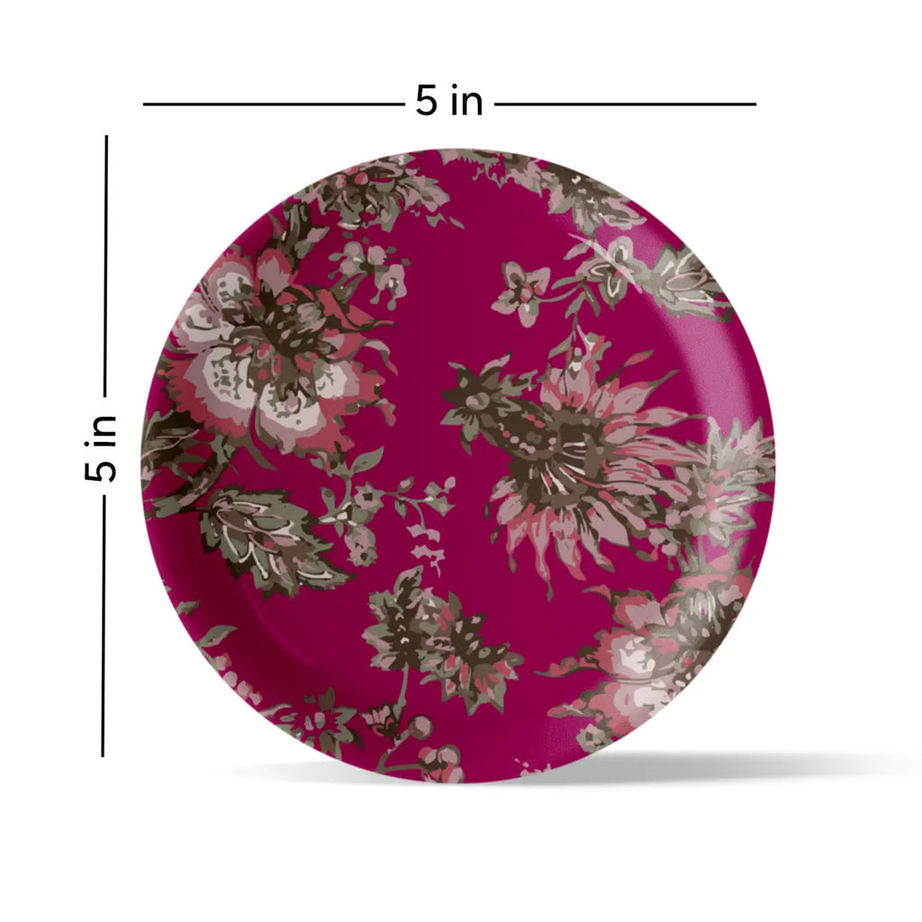 Ethnic Floral Wall Plates Sets of 4 - Harshita Craft