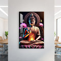Buddha With Flowers Acrylic Wall Art DECORMANTRA